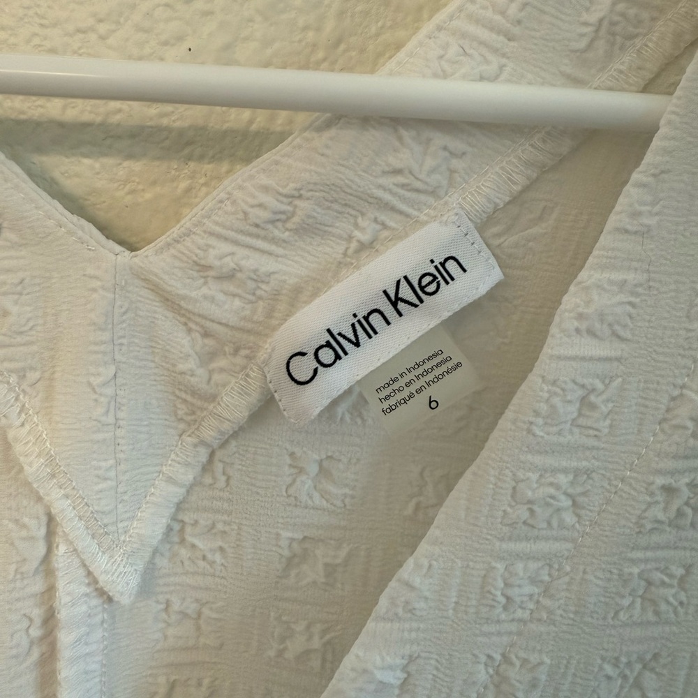 Calvin Klein White Ruffled Tiered Sundress - Picture 4 of 5